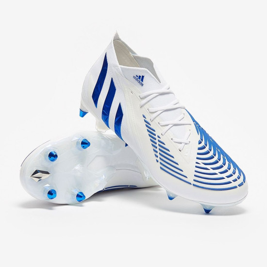 Sepatu Bola Adidas Predator Edge.1 SG White Hi Res Blue White GY5686