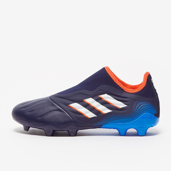 Sepatu Bola Adidas Copa Sense.3 Laceless FG Team Navy Blue White Blue Rush GW7391