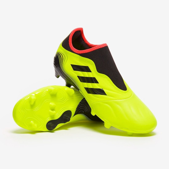 Sepatu Bola Adidas Copa Sense.3 Laceless FG Team Solar Yellow Core Black Solar Red GW3573