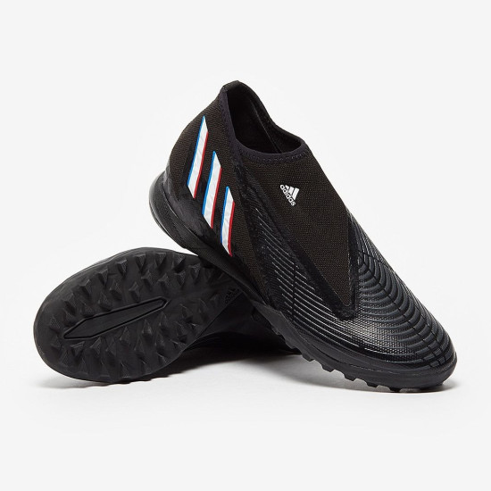 Sepatu Futsal Adidas Predator Edge.3 Laceless TF Core Black White Vivid Red GX2631