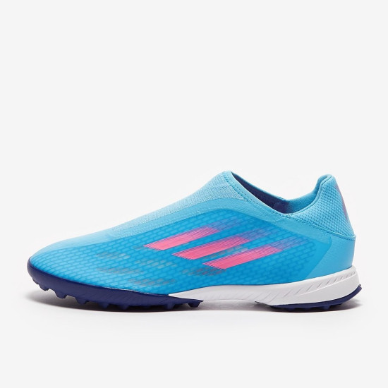 Sepatu Futsal Adidas X Speedflow.3 Laceless TF Sky Rush Team Shock Pink White GW7500