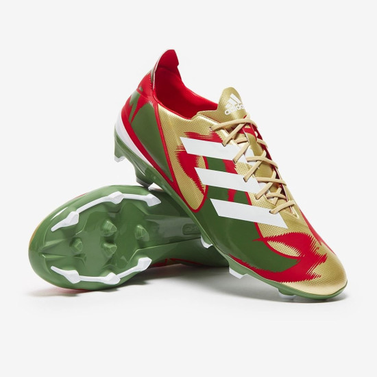 Sepatu Bola Adidas Gamemode FG Gold Metallic White Tribe Green GV6862