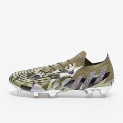 Sepatu Bola Adidas Predator Edge Crystal.1 Low FG Focus Olive Silver Metallic Magic Lime GX3910