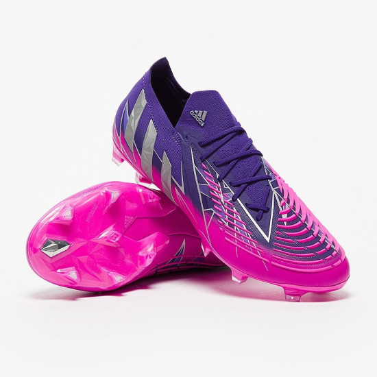 Sepatu Bola Adidas Predator Edge.1 Low FG Pink Team Collegiate Purple Silver Metallic Team Shock GV7389