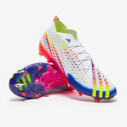 Sepatu Bola Adidas Predator Edge.1 FG White Solar Yellow Power Blue GW1028