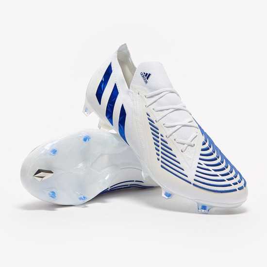 Sepatu Bola Adidas Predator Edge.1 Low FG White Hi Res Blue White GV7388