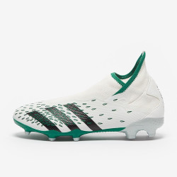 Sepatu Bola Adidas Predator Freak.3 Laceless FG Crystal White Core Black Sub Green GW0748