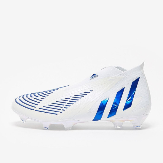 Sepatu Bola Adidas Predator Edge+ FG Off White Hi Res Blue White GV7375