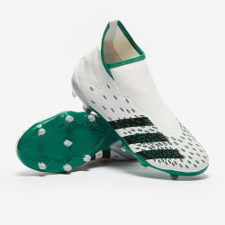 Sepatu Bola Adidas Predator Freak.3 Laceless FG Crystal White Core Black Sub Green GW0748